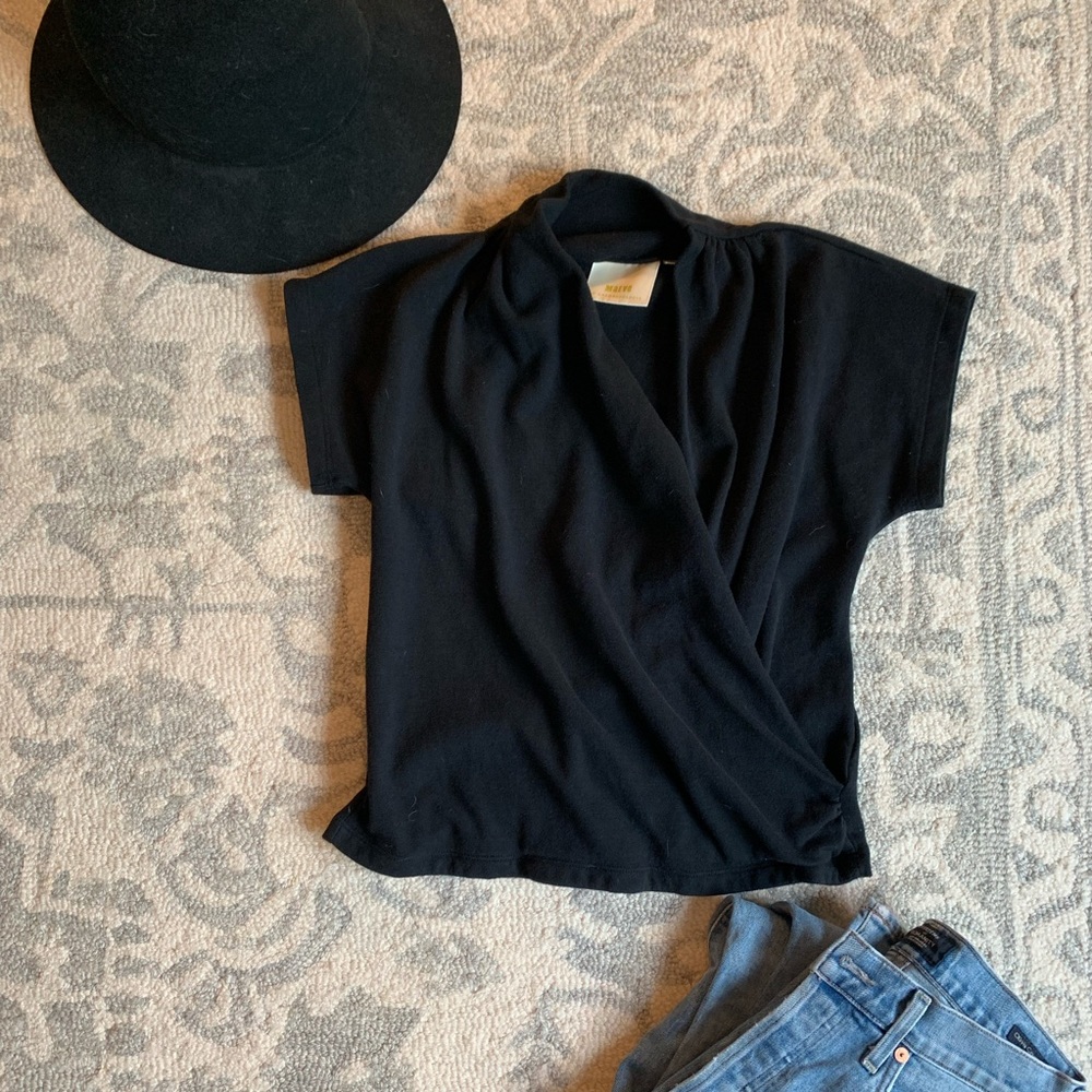 Meave for Anthropologie Faux Wrap Top